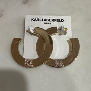 Karl Lagerfeld Gold C-Shaped Earrings